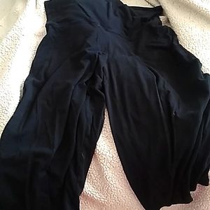 ($1 add on) Wide Leg Capri Pants with Fold Top